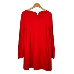 J. Jill Tunic Sweater Tunic Top XL Tall Cotton Blend Crimson Red